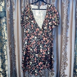 Hot Topics Skull Floral Wrap Dress